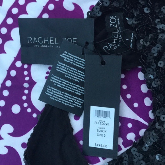NWT ✨ Rachel Zoe Black Sequin Open Back Mini Dress - Picture 3 of 7